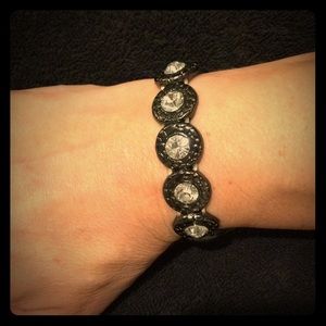 Black silver jewel bracelet